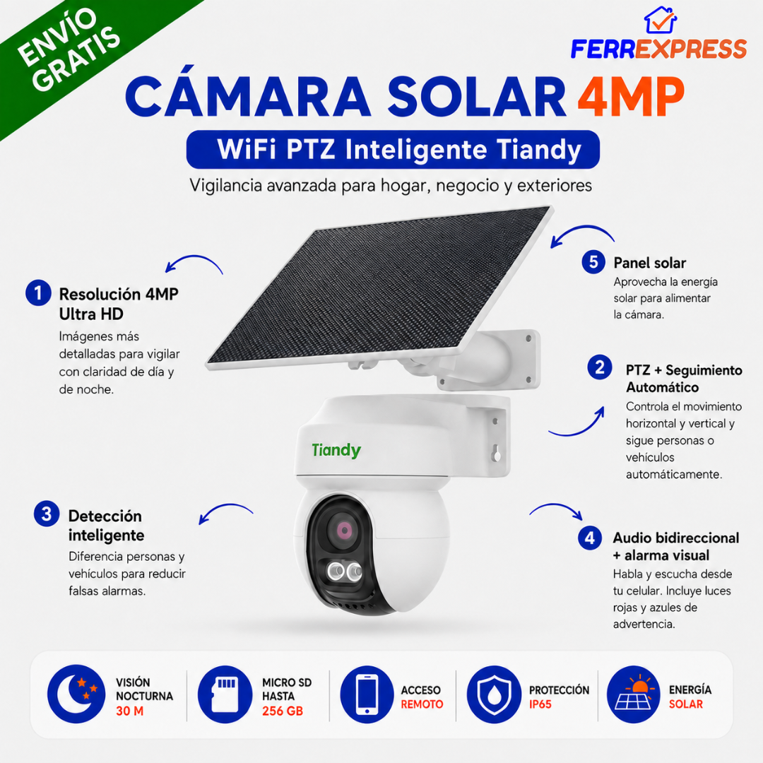 Cámara Solar WiFi que No Necesita Cables ni Enchufe — Sigue el Movimiento y Ve a Color de Noche