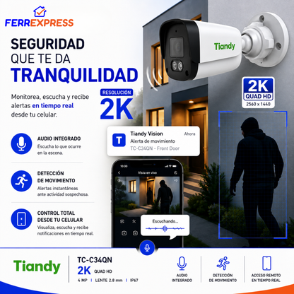 Cámara de Seguridad 4MP Alta Definición — Exterior Metálica Antivandálica