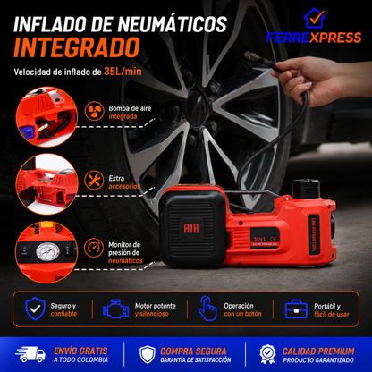 Gato Eléctrico 3 en 1: Levanta, Afloja e Infla Tú Solo