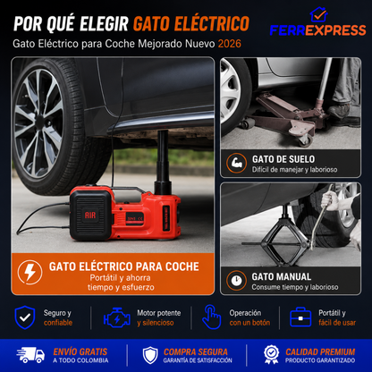 Gato Eléctrico 3 en 1: Levanta, Afloja e Infla Tú Solo