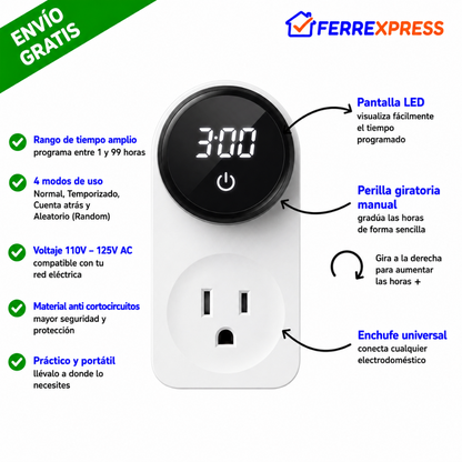 Toma Inalámbrico con Temporizador: Programa tus equipos para dejar de cargar