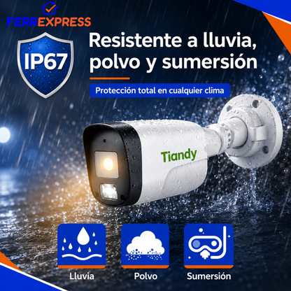 Cámara de Seguridad 2MP Exterior con Visión Nocturna — Resistente a la Lluvia