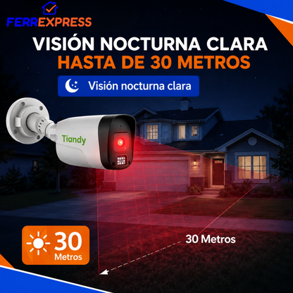 Cámara de Seguridad 2MP Exterior con Visión Nocturna — Resistente a la Lluvia
