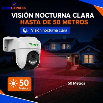 Cámara WiFi Exterior 3MP a Color de Noche — Sin Cables de Datos, Fácil Instalación
